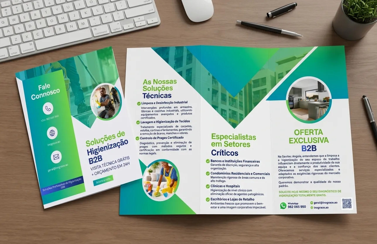 Desdobrável comercial — Sanitec Angola